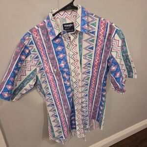 Wrangler Vintage 1990s Brushpopper Western Aztec Shirt
